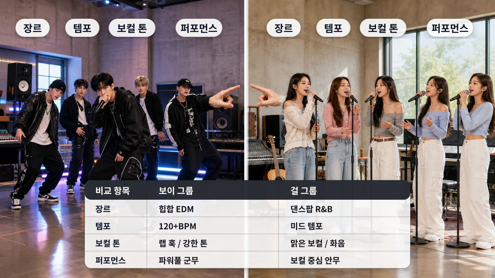 아티스트 음악 스타일 비교로 보는 K-pop 트렌드 분석법